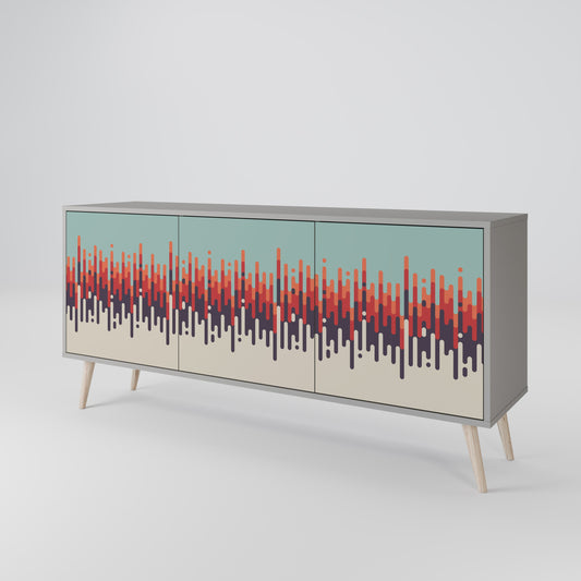 CHROMA CONTOURS 3-Door Sideboard in Grey Finish