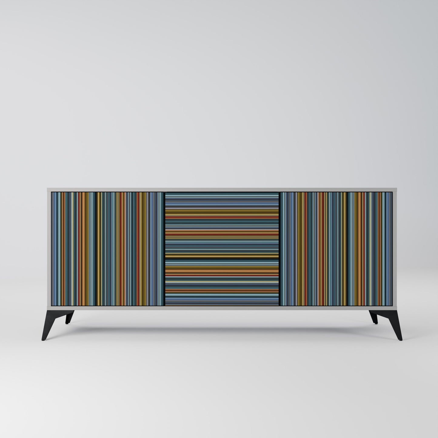 LINEOUT SPECTRUM 3-Door Sideboard in Grey Finish