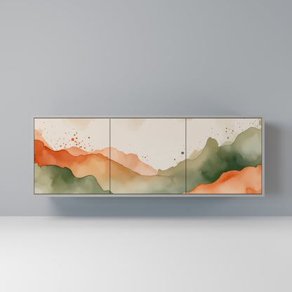 WATERCOLOUR PEAKS 3-Door Sideboard in Grey Finish