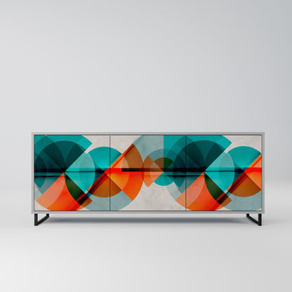 CIRCULAR RHAPSODY 3-Door Sideboard in Grey Finish
