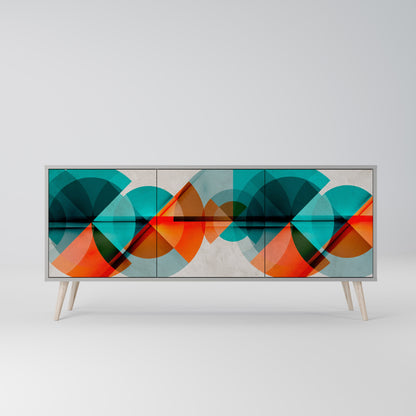 CIRCULAR RHAPSODY 3-Door Sideboard in Grey Finish