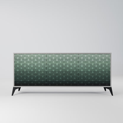 ORNAMENTAL GLIMMER 3-Door Sideboard in Grey Finish