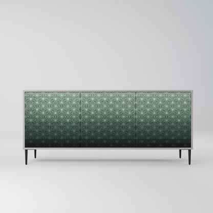 ORNAMENTAL GLIMMER 3-Door Sideboard in Grey Finish