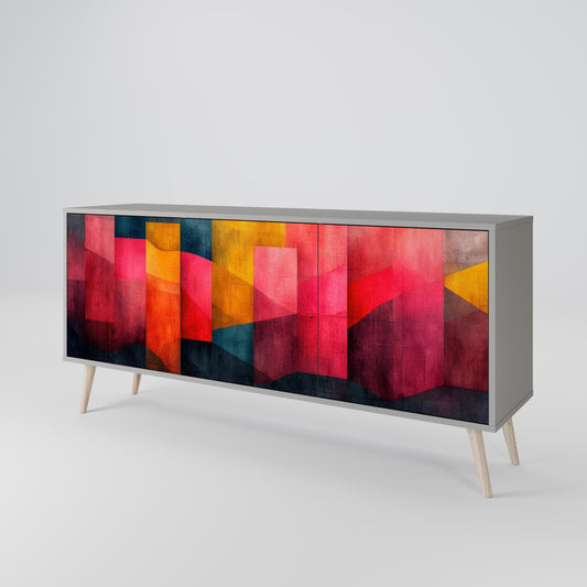 COLORFUL SOUNDS 3-Door Sideboard in Grey Finish
