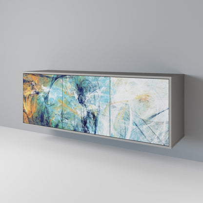 ABSTRACT THOUGHTS 3-Door Sideboard in Grey Finish
