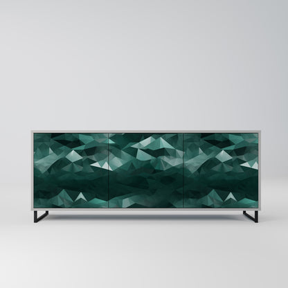 POLYGONAL FLOATING 3-Door Sideboard in Grey Finish
