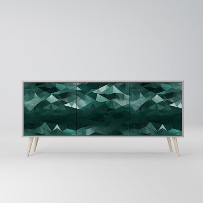 POLYGONAL FLOATING 3-Door Sideboard in Grey Finish