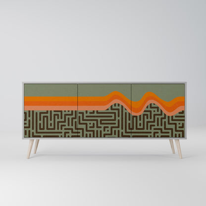 SIMPLE SOLUTIONS 3-Door Sideboard in Grey Finish