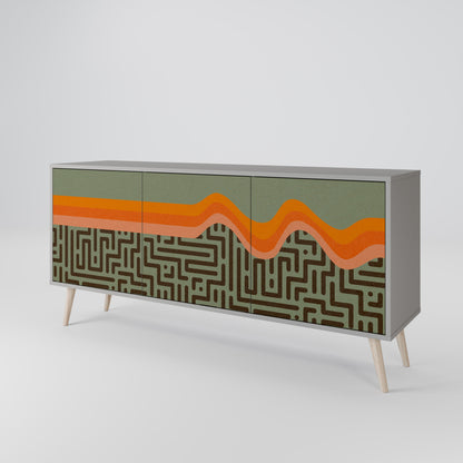 SIMPLE SOLUTIONS 3-Door Sideboard in Grey Finish