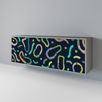 CONTRAST DANCE 3-Door Sideboard in Grey Finish