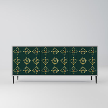 Credenza a 3 ante ROYAL MEDALLION in finitura grigia