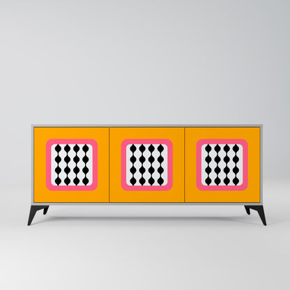 TEARS IN HEAVEN 3-Door Sideboard in Grey Finish