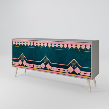 Credenza a 3 ante ROYAL COMPOSITION in finitura grigia