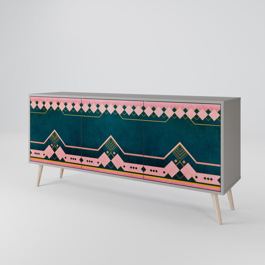 Credenza a 3 ante ROYAL COMPOSITION in finitura grigia