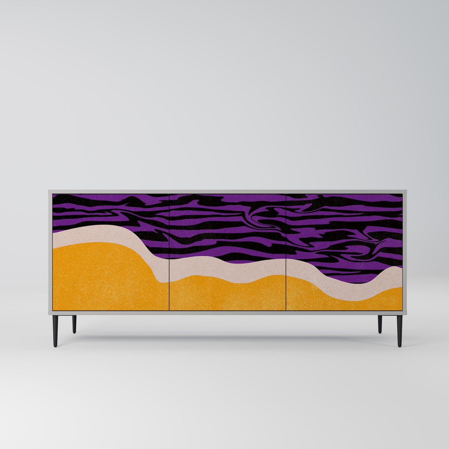 INDEPENDENT BORDER 3-Door Sideboard in Grey Finish