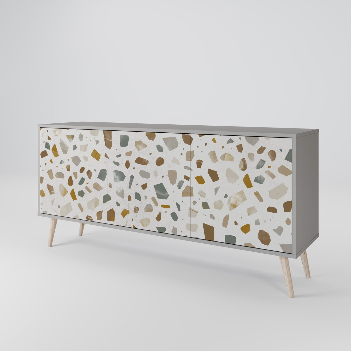 PIECES OF TOMORROW 3-Door Sideboard in Grey Finish