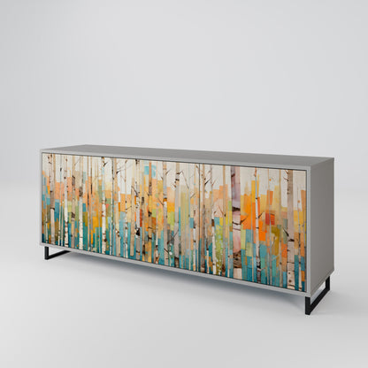 Credenza BIRCH KALEIDOSCOPE a 3 ante in finitura grigia