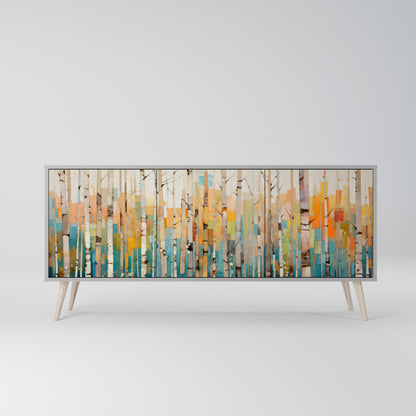 Credenza BIRCH KALEIDOSCOPE a 3 ante in finitura grigia