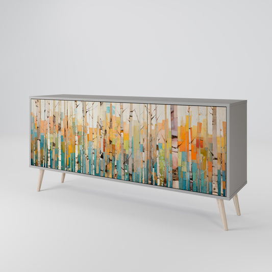 Credenza BIRCH KALEIDOSCOPE a 3 ante in finitura grigia