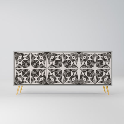 MONOCHROME NEXUS 3-Door Sideboard in Grey Finish