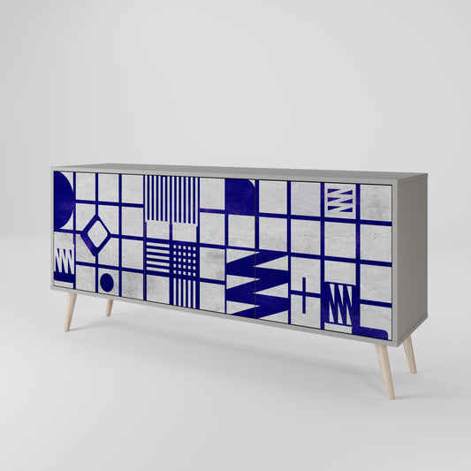 THE RIGHT PLACES 3-Door Sideboard in Grey Finish