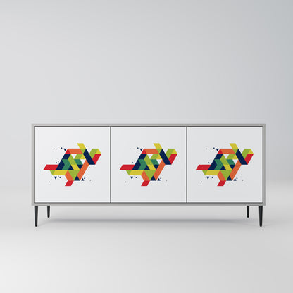 FUTURE SIGN 3-Door Sideboard in Grey Finish