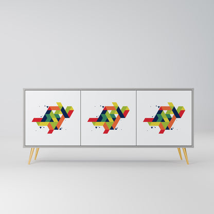 FUTURE SIGN 3-Door Sideboard in Grey Finish