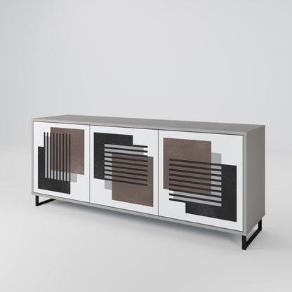 SHADOW SYNCHRONY 3-Door Sideboard in Grey Finish