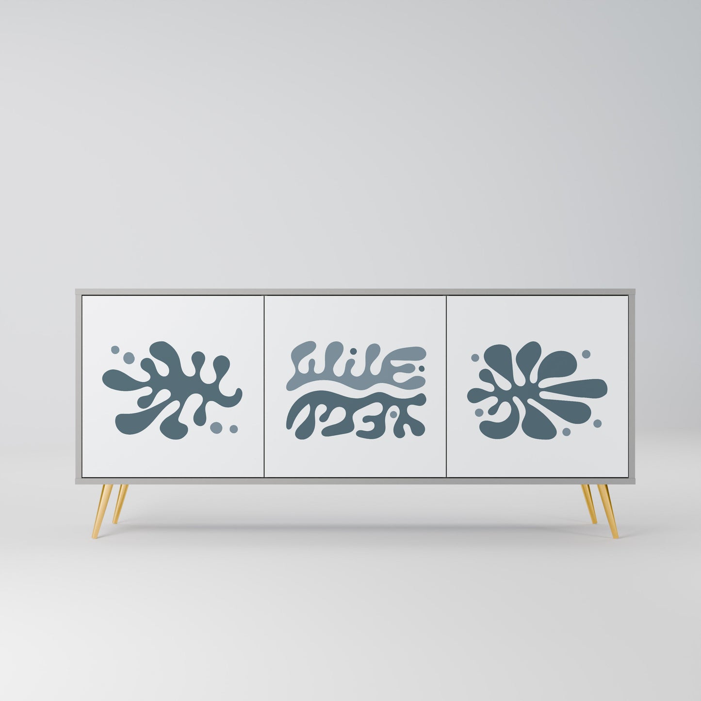 WONDERLAND VEGETATION 3-Door Sideboard in Grey Finish