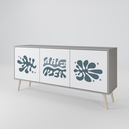 WONDERLAND VEGETATION 3-Door Sideboard in Grey Finish