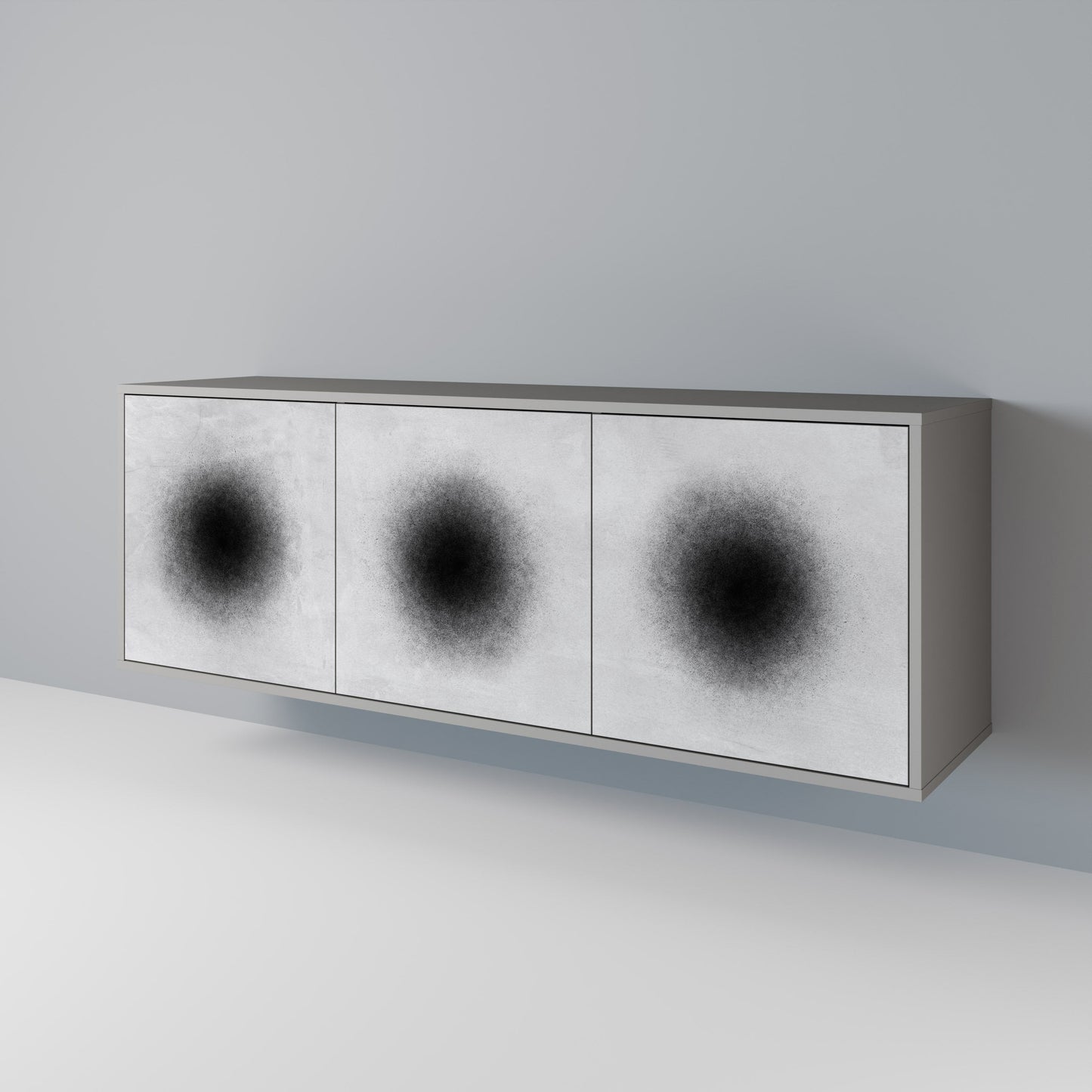 Credenza a 3 ante BLACK HOLE in finitura grigia