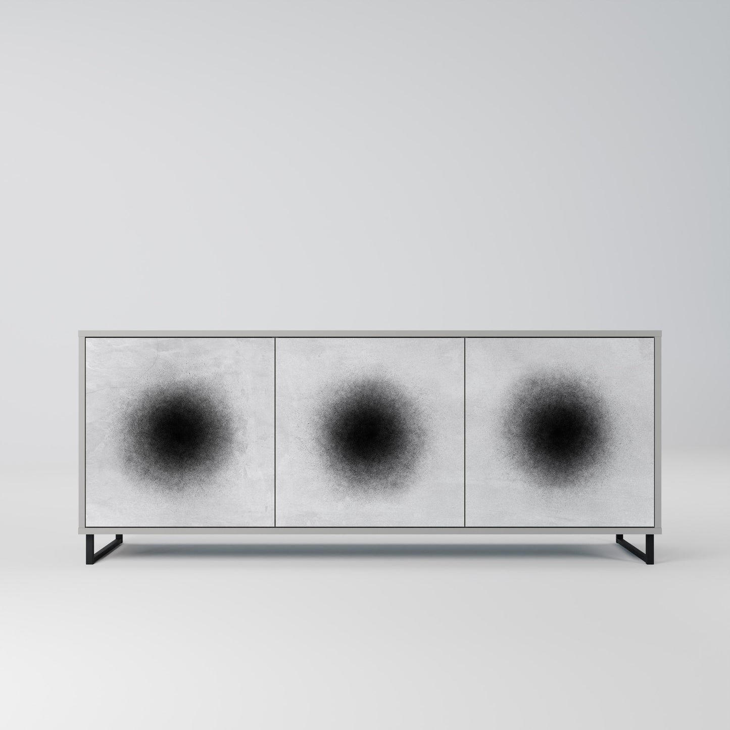 Credenza a 3 ante BLACK HOLE in finitura grigia