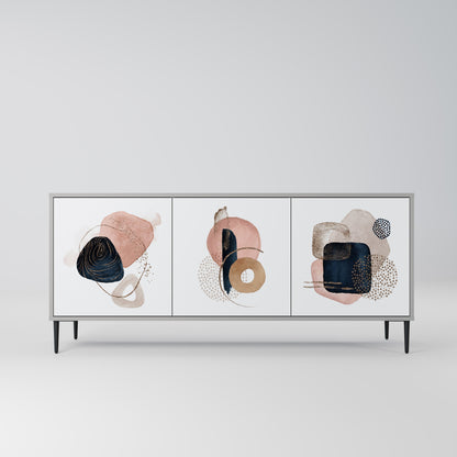 COLORFUL SHAPES 3-Door Sideboard in Grey Finish