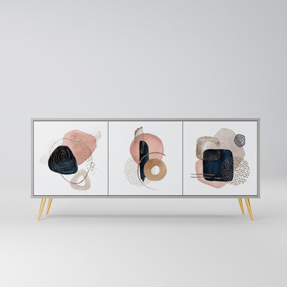 COLORFUL SHAPES 3-Door Sideboard in Grey Finish