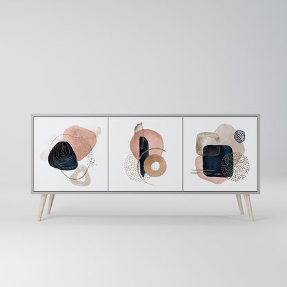 COLORFUL SHAPES 3-Door Sideboard in Grey Finish