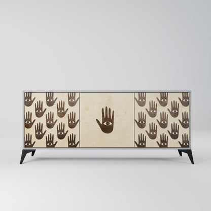 VEDI ALTRO Credenza a 3 ante in finitura grigia