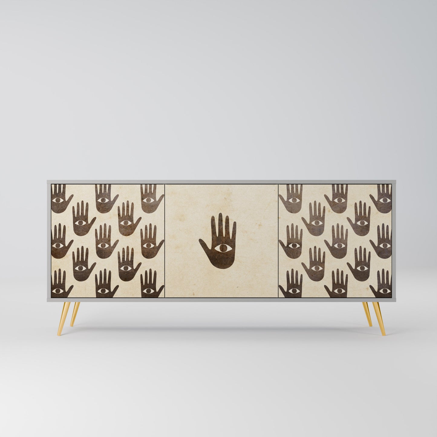 VEDI ALTRO Credenza a 3 ante in finitura grigia