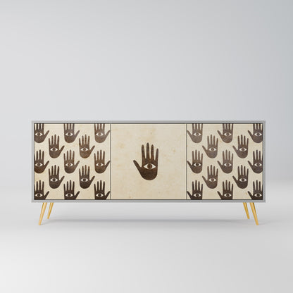 VEDI ALTRO Credenza a 3 ante in finitura grigia