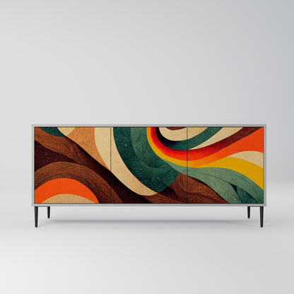 COLORFUL STRANDS 3-Door Sideboard in Grey Finish
