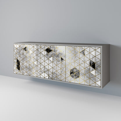 Credenza ASHEN ARIA a 3 ante in finitura grigia