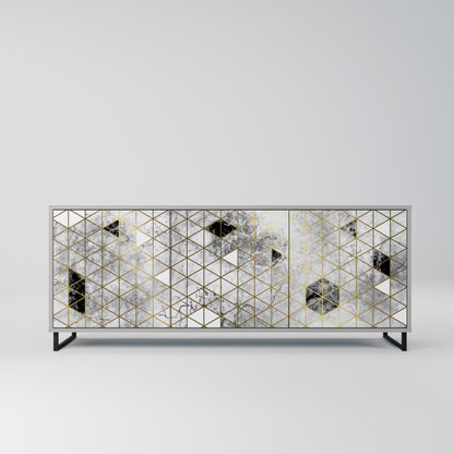 Credenza ASHEN ARIA a 3 ante in finitura grigia