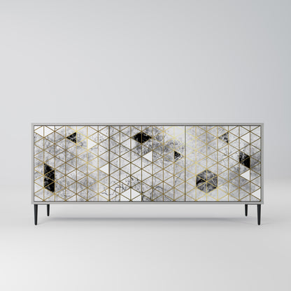 Credenza ASHEN ARIA a 3 ante in finitura grigia