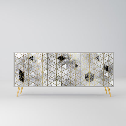 Credenza ASHEN ARIA a 3 ante in finitura grigia