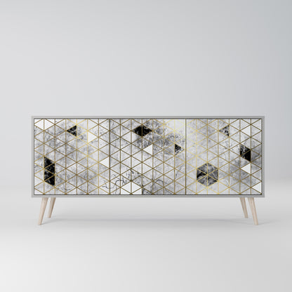 Credenza ASHEN ARIA a 3 ante in finitura grigia