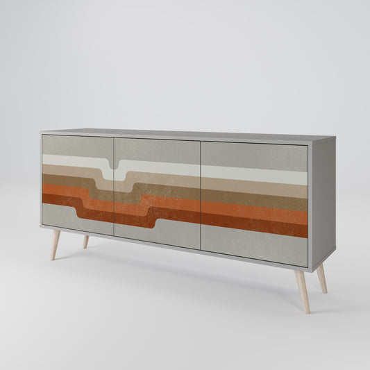 PECULIAR TRAIL 3-Door Sideboard in Grey Finish