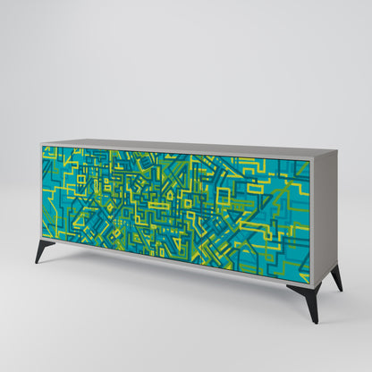 NOSTALGIC MEMORIES 3-Door Sideboard in Grey Finish
