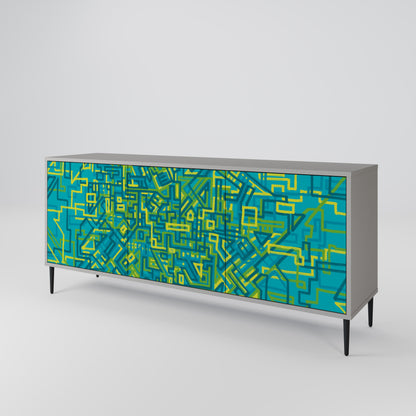 NOSTALGIC MEMORIES 3-Door Sideboard in Grey Finish