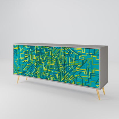 NOSTALGIC MEMORIES 3-Door Sideboard in Grey Finish