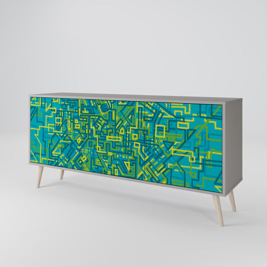 NOSTALGIC MEMORIES 3-Door Sideboard in Grey Finish