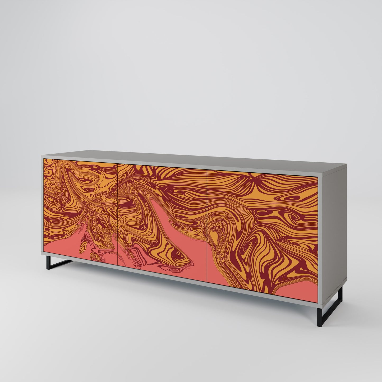 FLOATING THOUGHTS 3-Door Sideboard in Grey Finish